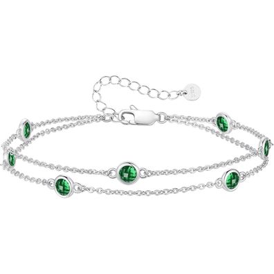 LOUISA SECRET Damen Armband 925 Sterling Silber Zirkonia Gold Verstellbar