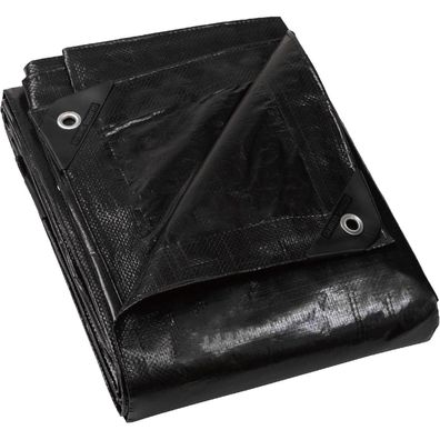 GUARD SHIELD Abdeckplane 6m x 10m Schwarz Wasserdicht mit Ösen