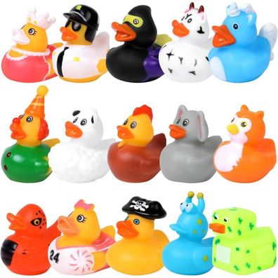 Derayee 15er Set Gummienten Badespielzeug für Kinder - Schwimmend und
