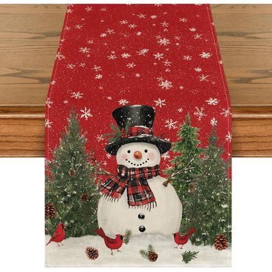 Artoid Mode Tischläufer Schneemann Vögel Weihnachten Winter Küche Tischdeko