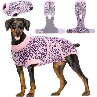 Kuoser Hundebody nach OP, atmungsaktiv, Rosa, Größe XXL (Rücken 63-75cm, Brust