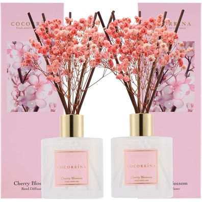 Cocorrína Raumduft Reed Diffuser 200ml Cherry Blossom, 2er Pack