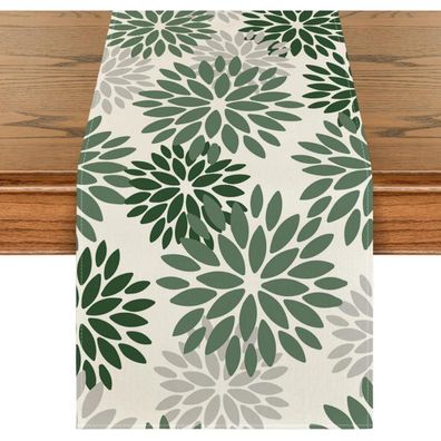 Artoid Mode Tischläufer Blumen Wald Grün Dahlien Sommer 40x140 cm