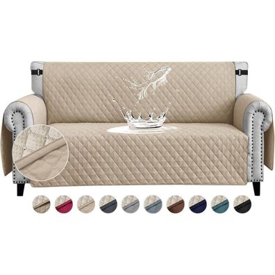 FIGOOO Wasserdichter Sofabezug 2 Sitzer, Dicke Sofaschoner, Gesteppt, mit