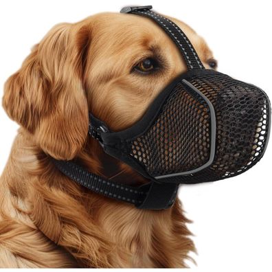Bonthee Mesh Maulkorb für Hunde - Atmungsaktiv, Reflektierend, Einstellbar