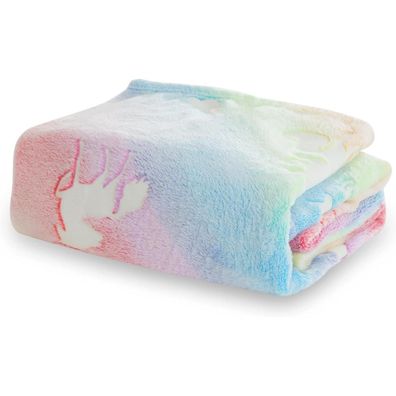 Winthome Kuscheldecke Kinder 130x170cm, leuchtet im Dunkeln, Fleecedecke für