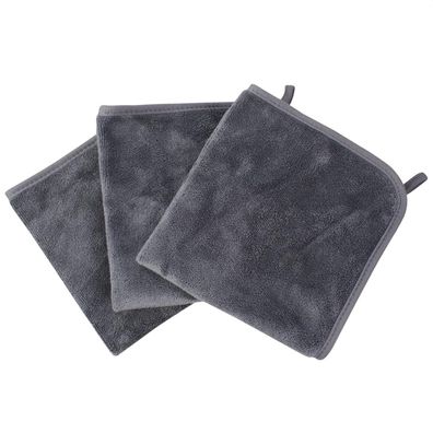 KinHwa Mikrofaser Abschminktücher 3 Stück Grau 30x30 cm - Waschbar