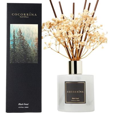 Cocorrína Raumduft Reed Diffuser 200ml mit 8 Duftstäbchen - Schwarzwald Duft