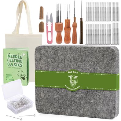 Riddur Nadelfilz Set mit 90 Filznadeln, 8x10 Zoll Filzpad und