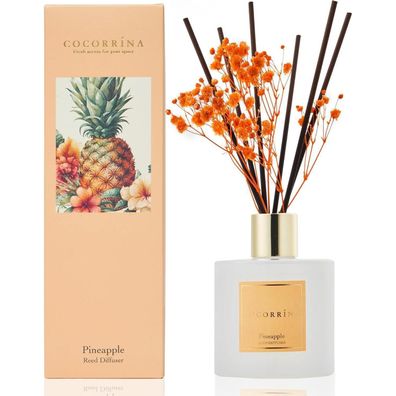 Cocorrína Raumduft Reed Diffuser 200ml mit 8 Duftstäbchen - Ananas Duft