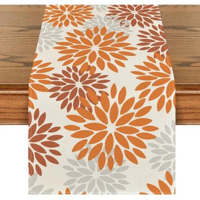 Artoid Mode Tischläufer Blumen Orange Dahlien Herbst, 40x140 cm, für Küche