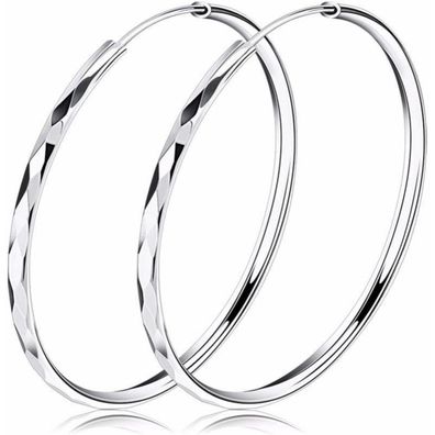 Josfeva Creolen Silber 925 Groß, Sterling Silber Hoop Ring Damen Ohrringe