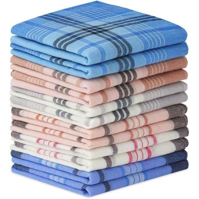 URAQT Stofftaschentücher für Herren aus 100% Baumwolle, 12er Pack, 35x35cm