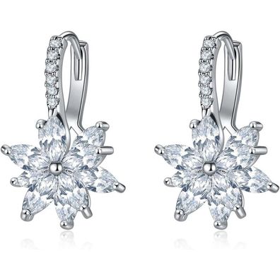 Josfeva Creolen Ohrringe Damen Klein Hoop Ring Huggie Kreolen Blumen