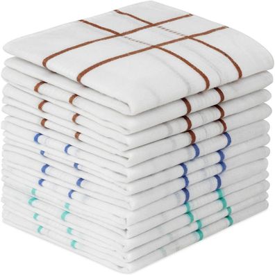 URAQT 12er Pack Herren Taschentücher aus 100% Baumwolle, klassisch weiß, 40x40