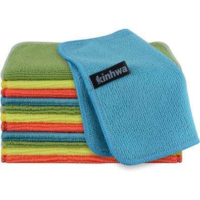 KinHwa Mikrofasertücher, farbig, 10 Stück, 20x20cm - Vielseitige