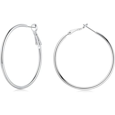 Josfeva Creolen Silber 925 Set, 925 Sterling Silber Creolen Ohrringe Groß 50mm