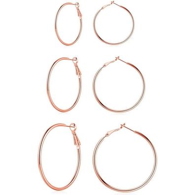 Josfeva Creolen Set 925 Sterling Silber, 40/50/60mm, Damen Ohrringe in Silber