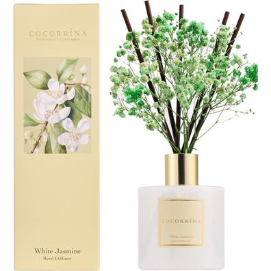 Cocorrína Raumduft Reed Diffuser 200ml White Jasmine mit 8 Duftstäbchen