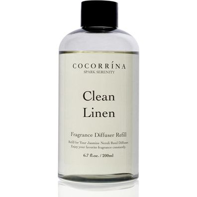Cocorrína Raumduft Nachfüller 200ml Clean Linen mit 8 Duftstäbchen