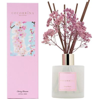 Cocorrína Raumduft Reed Diffuser 200ml - Kirschblüte, Langanhaltender Duft für