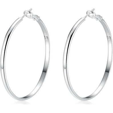Huabola CALYN 925 Sterling Silber Creolen Ohrringe für Damen, Dünn und Groß