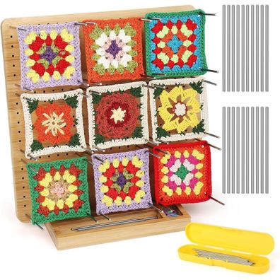 Aeelike 29cm Granny Square Blocking Board Groß mit 20 Edelstahl-Stiften