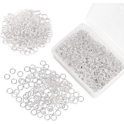 1200 Stücke Spaltringe aus Edelstahl, Silberfarben, für Schmuckherstellung