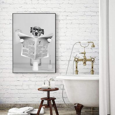 LYBOHO Schottische Hochlandrind Badezimmer Bilder Lustig Tier in Badewanne