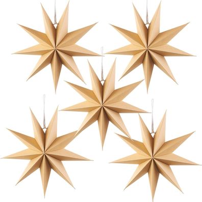 Sunbeauty Original Holzfarbe Faltstern Weihnachten Dekoration 9 Zacken