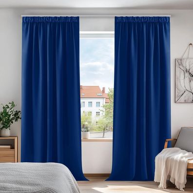 Deconovo Verdunkelungsvorhänge Thermovorhänge mit Kräuselband, 2er Set
