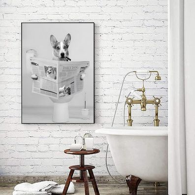 LYBOHO Schottische Hochlandrind Badezimmer Bilder Lustig Tier in Badewanne