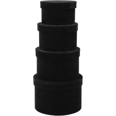 Oairse 4er-Set Samt Geschenkboxen mit Deckel, stapelbar, für Schmuck