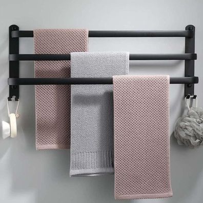 Ruhetfam 60CM Handtuchhalter Schwarz ohne Bohren, Wandmontage für Bad und Küche
