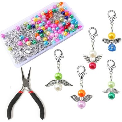 Herzwild 50er Set Schutzengel Schlüsselanhänger Bastelset mit Zange für DIY