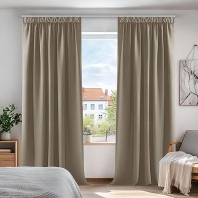 Deconovo Verdunkelungsvorhänge Thermovorhänge mit Kräuselband, Hitzeschutz
