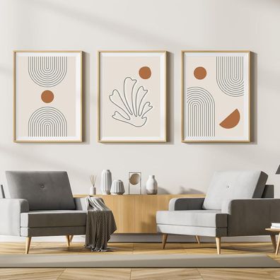 LYBOHO Leinwand Bilder Set Geometrie 2, Moderne Abstrakt Kunstposter Wandbilder