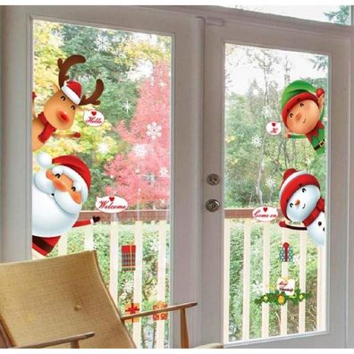 Yuloong Statische Fensteraufkleber für Weihnachten - Abnehmbare Vinyl-Aufkleber