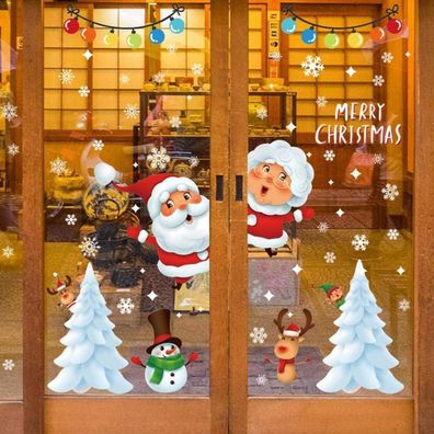 Yuloong Weihnachtsfenster Statische Aufkleber, abnehmbare Vinyl-Aufkleber für