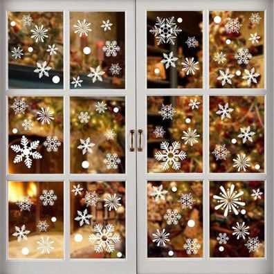 Yuloong Weihnachtsfenster Statische Aufkleber - Abnehmbare Vinyl-Deko für
