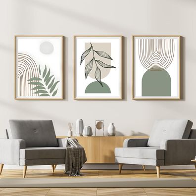 LYBOHO Leinwand Bilder Set Geometrie 6, Moderne Abstrakt Kunstposter Wandbilder