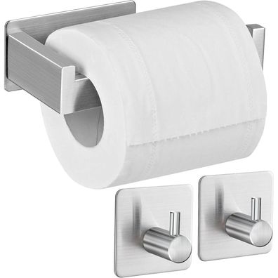 Aikzik Toilettenpapierhalter ohne Bohren, Selbstklebend, Edelstahl, mit 2