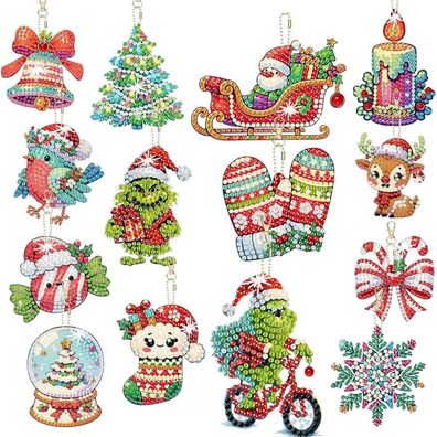 EFNHJF5 14er Set 5D Diamond Painting Weihnachten für Kinder, DIY