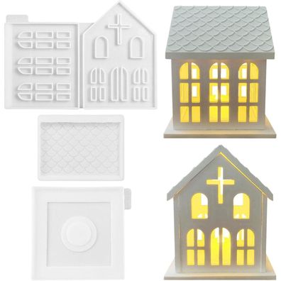 Nexoria 3D Silikonform Haus für Kerzenhalter, Gips, Seifen und Kunsthandwerk