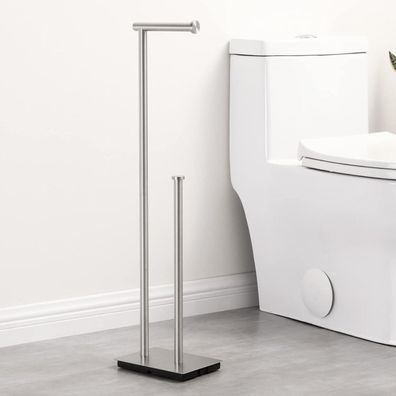 KES Toilettenpapierhalter Stehend Edelstahl SUS304, Freistehend WC Rollenhalter