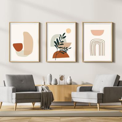 LYBOHO Leinwand Bilder Set Geometrie 5, Moderne Abstrakt Kunstposter für
