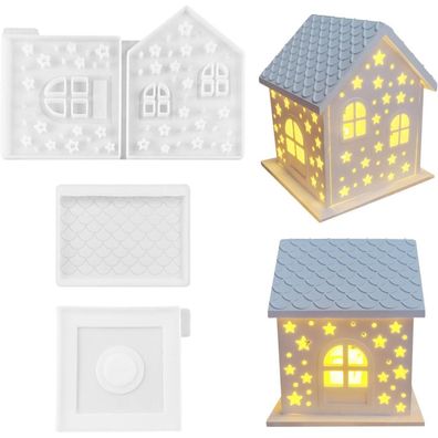 Nexoria 3D Silikonform Haus Gießform Kerzenhalter für Gips, Seife, Kerzen