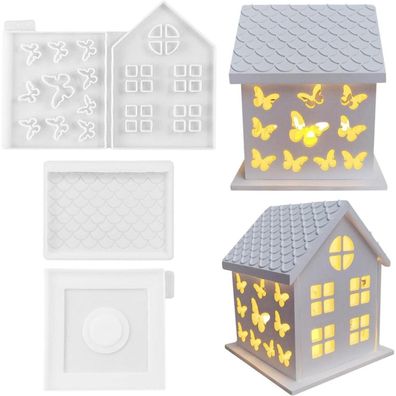 Nexoria 3D Silikonform Haus für Kerzenhalter, Gips, Seifen und Kunsthandwerk