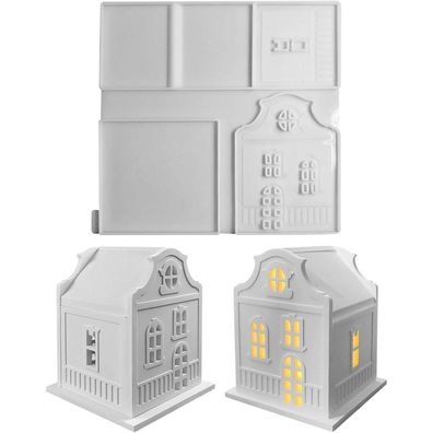 Nexoria 3D Silikonform Haus Gießform Kerzenhalter für Gips, Kerzen, Seifen und