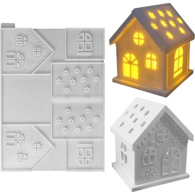 Nexoria 3D Silikonform Haus für Kerzenhalter, Gips, Seife und Kunsthandwerk